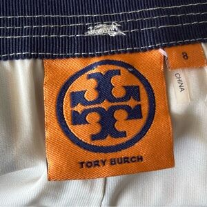 Tory Burch A-Line Skirt in Blue and White